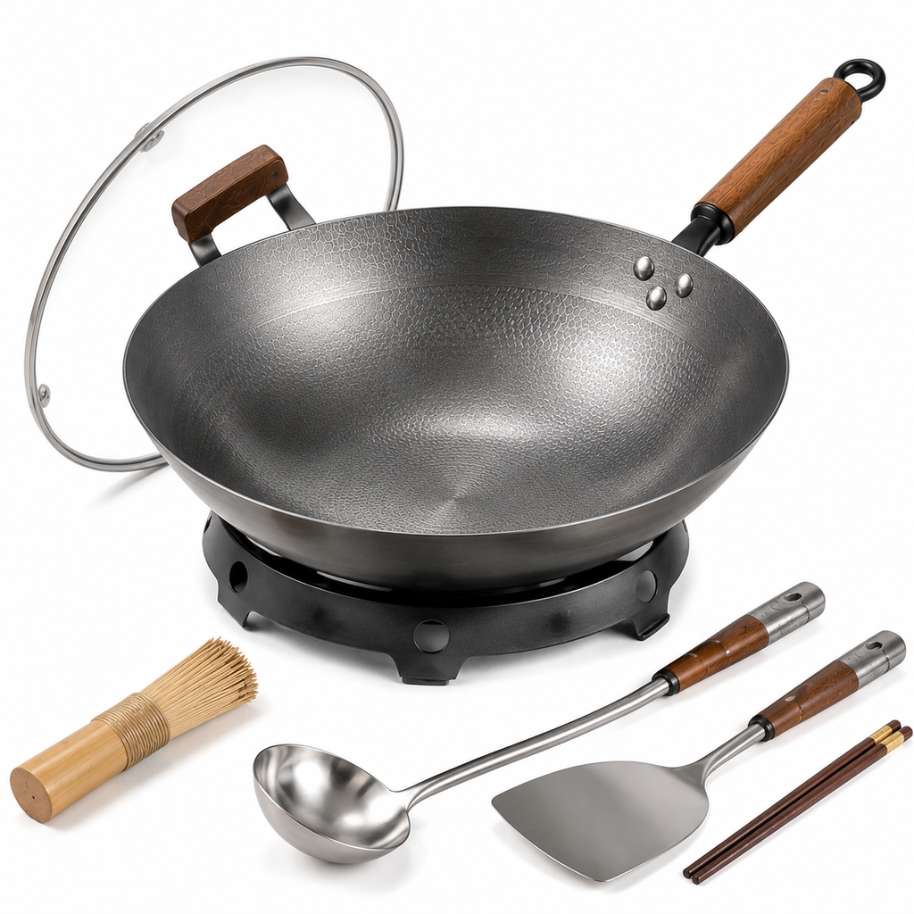 tulipnl™ Professional Carbon Steel Wok Station Set