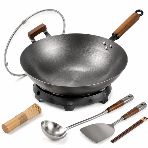 tulipnl™ Professional Carbon Steel Wok Station Set